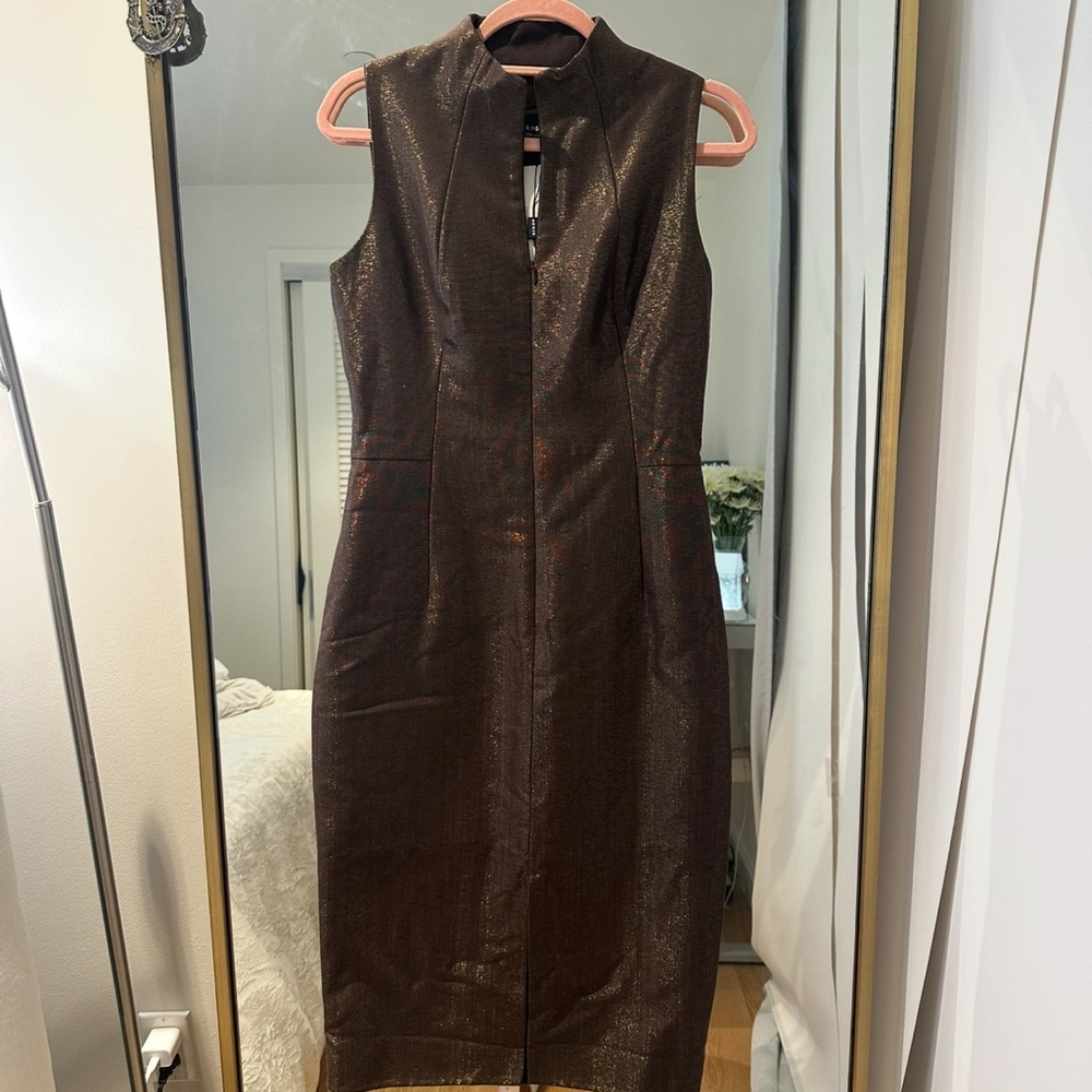 Akris Wool Elegant Brown Sleeveless Dress - Picture 10 of 13